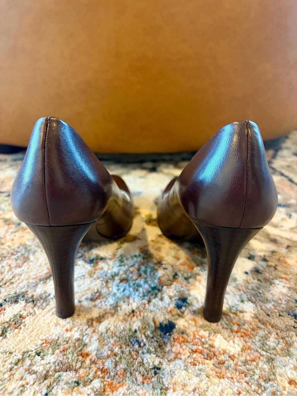 Ralph Lauren Dark Brown Leather Pumps Size 6